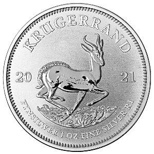 Interpreteren levering aan huis rechtbank 1 troy ounce zilveren Krugerrand munt 2022 - Puur zilver - Goudzaken