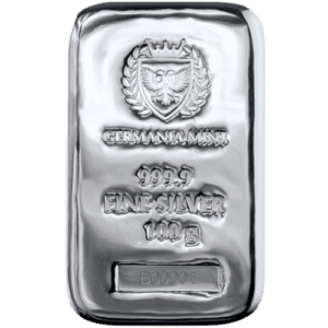100 gram zilverbaar Germania Mint kopen