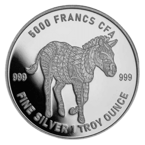 1 troy ounce zilveren Republiek Tsjaad Mandala Zebra munt 2022