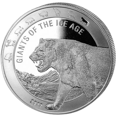 1 troy ounce zilveren ijstijd Leeuw munt 2022