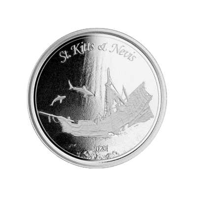 St. Kitts and Nevis Sunken Ship 1 troy ounce zilveren munt 2021