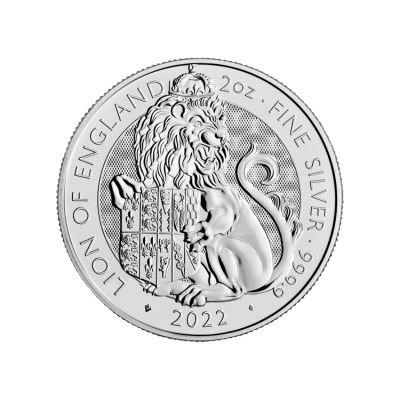 2 troy ounce zilveren Lion of England munt 2022