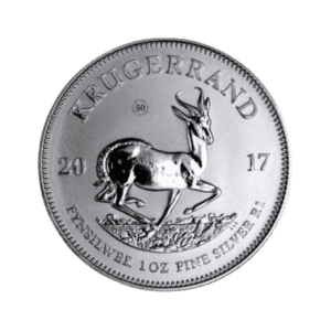 50th anniversary Krugerrand 1 troy ounce zilveren munt 2017 voorkant